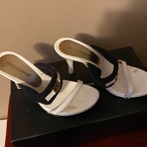Dolce & Gabanna White sandal, slip on heel vintage